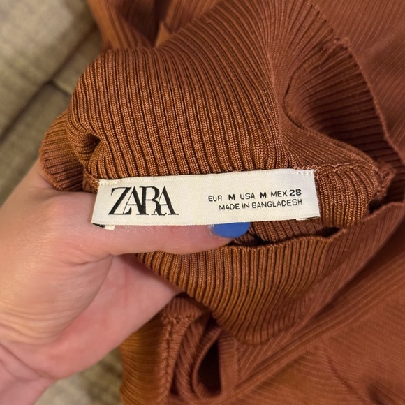 Zara Rust Ribbed Knit Top - Picture 5 of 6